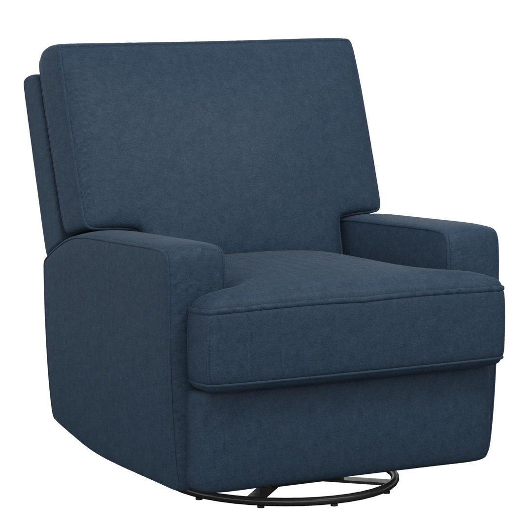 Abingdon Upholstered Swivel Reclining Glider Mack & Milo™ Upholstery Color: Navy Velvet