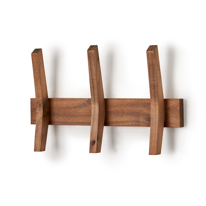 Algarin Mid Century Coat Rack With 3 Wooden Hooks - Black Wade Logan® Color: Walnut