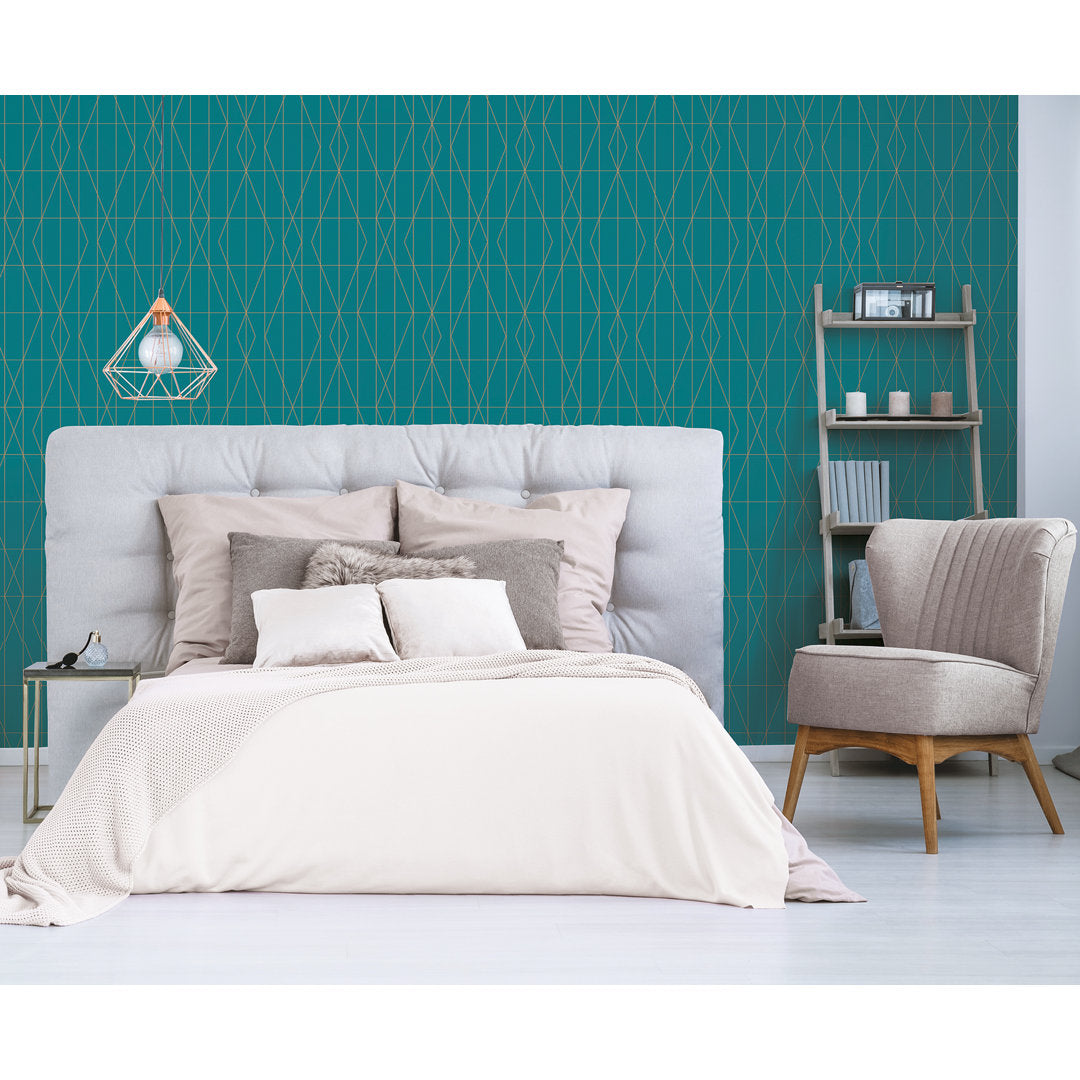 Bohan 33' L x 20.5' W Wallpaper Roll AllModern Color: Teal