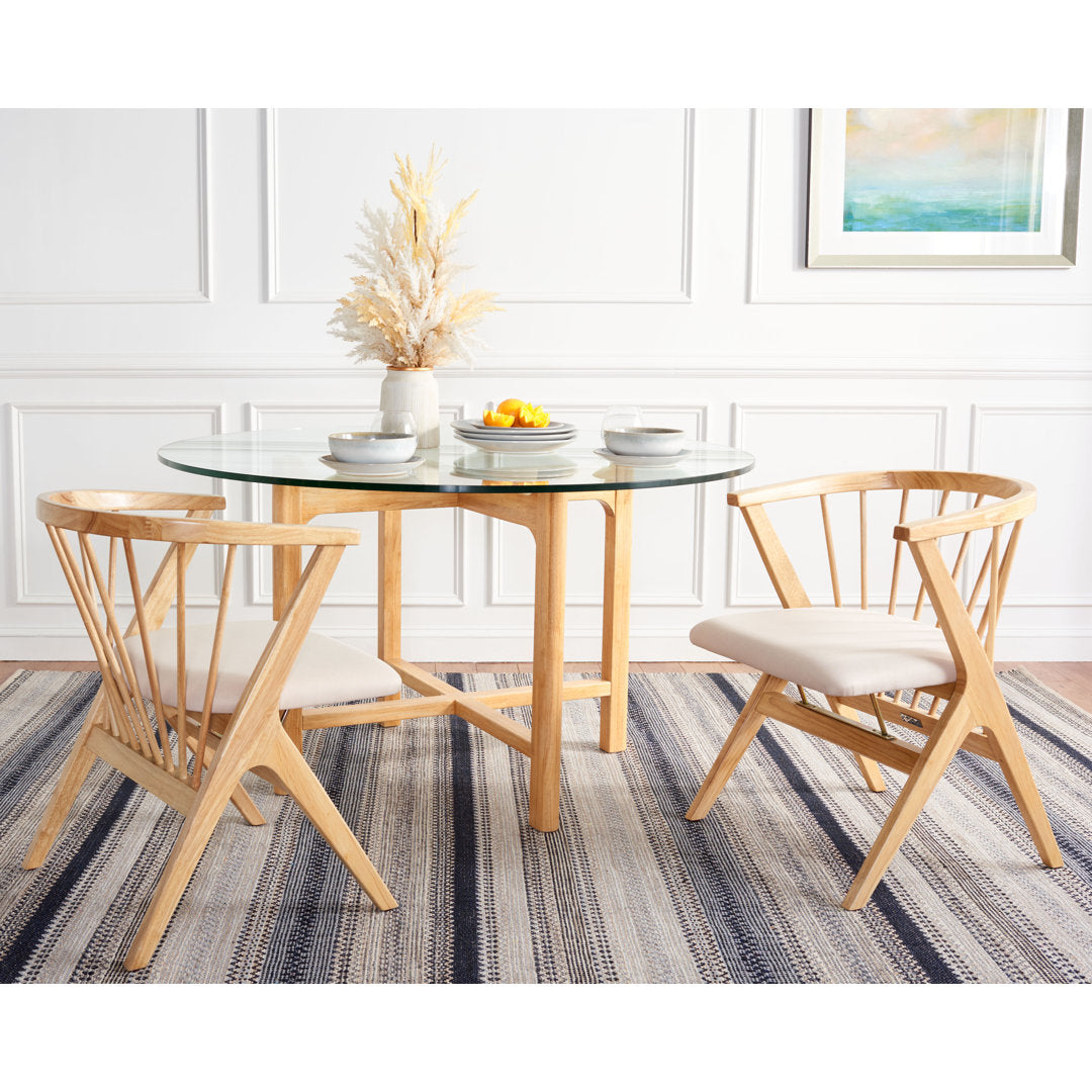Artemis Slat Back Side Chair in Black (Set of 2) Mistana™ Upholstery Color: Natural, Color: Beige