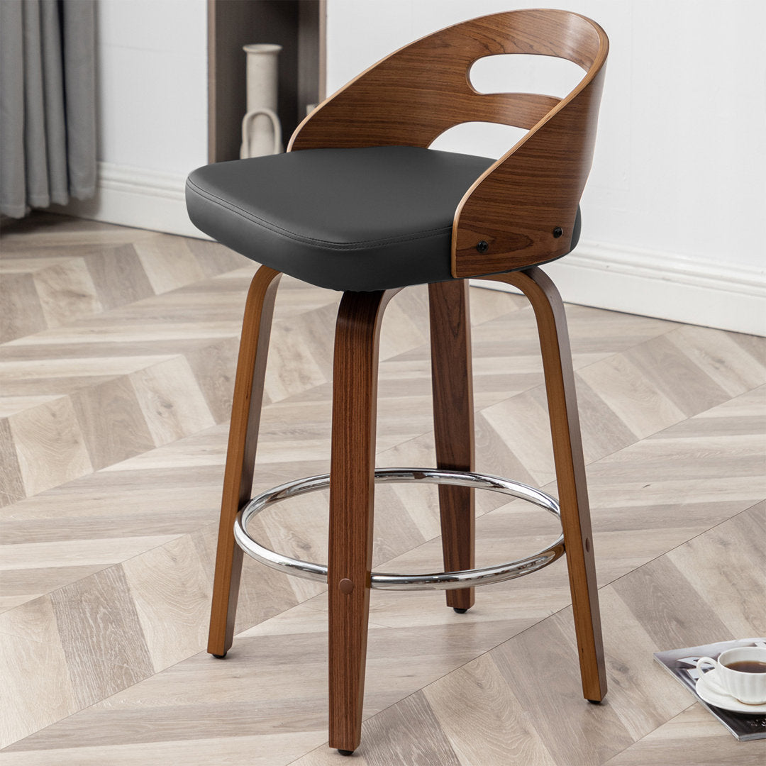 Mahtab Swivel Counter & Bar Stool (Set of 2) Corrigan Studio® Seat Height: Counter Stool = 25.59” Seat Height, Upholstery: Black Faux Leather