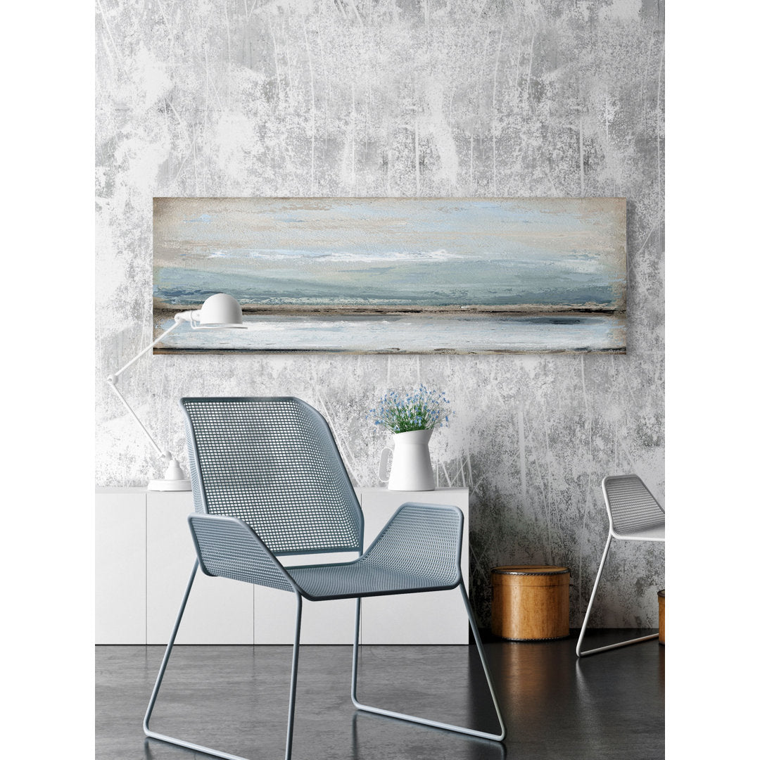 Rolling Waves by Marmont Hill - Wrapped Canvas Panoramic Painting Rosecliff Heights Size: 20" H x 60" W x 1.5" D