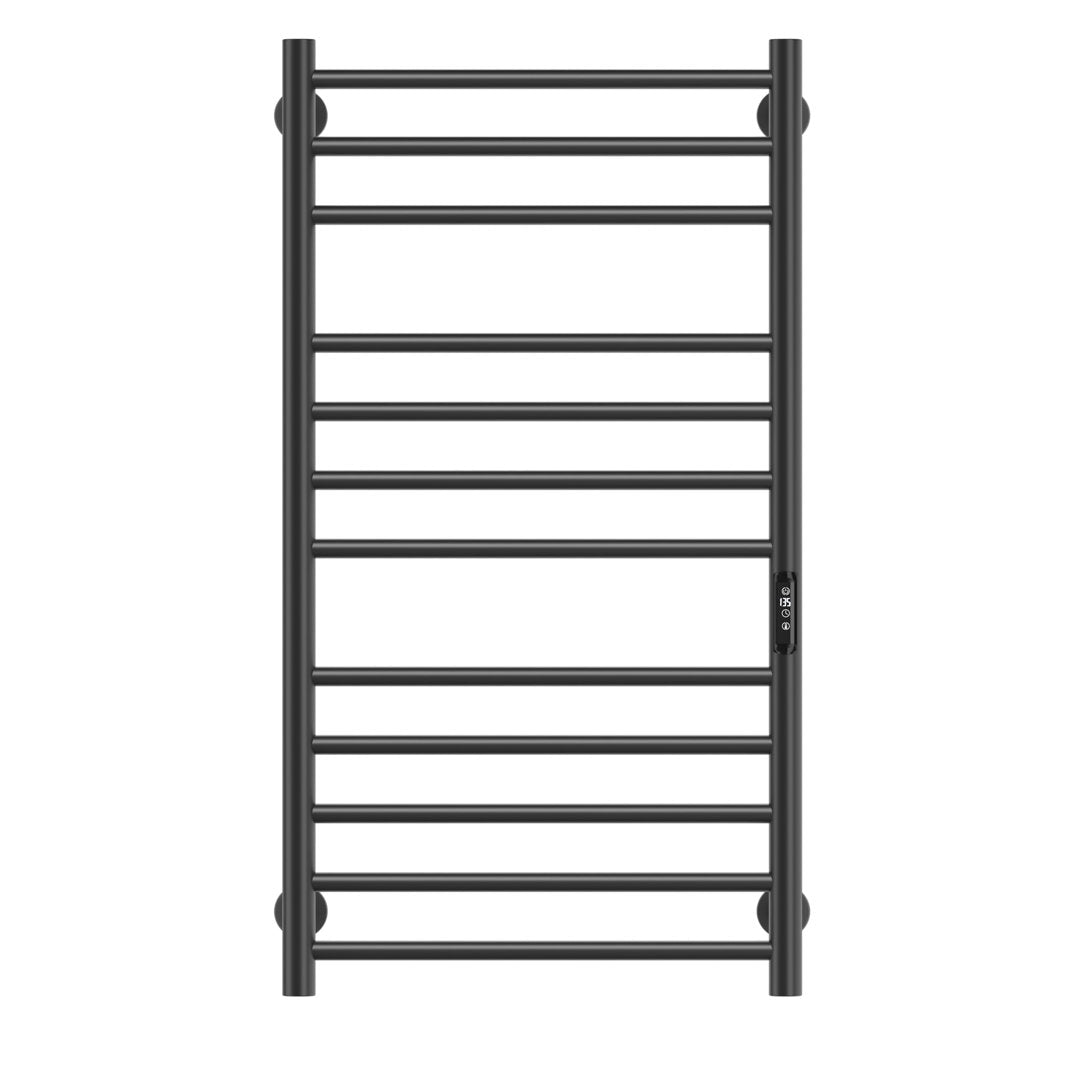 Wall Mount Heated Towel Electric Towel Warmer 12 Bars Paraheeter Finish: Black