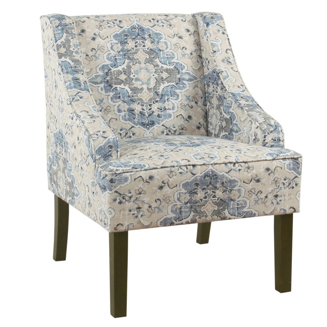 Adona Accent Chair Mistana™ Fabric: Blue/Cream 100% Cotton