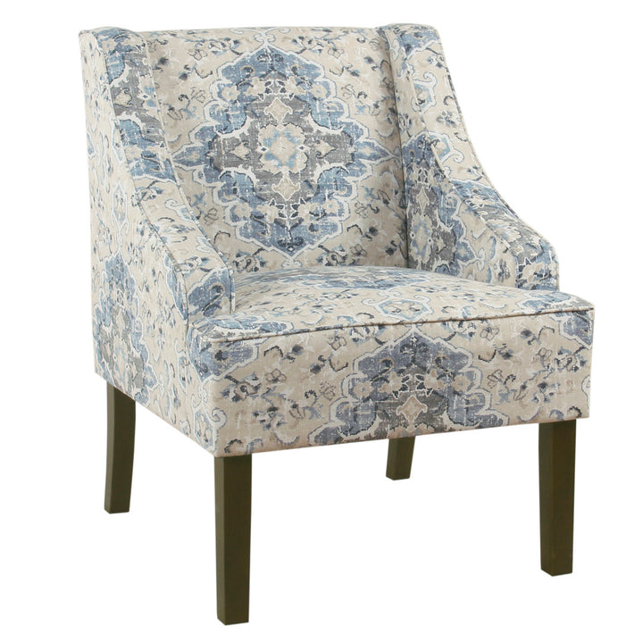Adona Accent Chair Mistana™ Fabric: Blue/Cream 100% Cotton