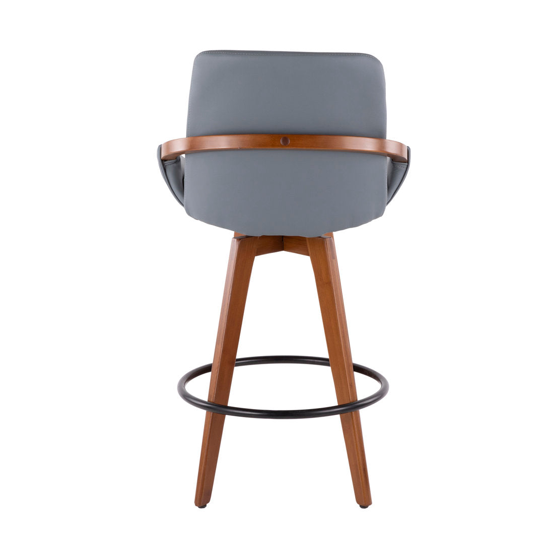 Whitacre Swivel Stool Wade Logan® Seat Height: Counter Stool (26" Seat Height), Upholstery: Gray Faux Leather