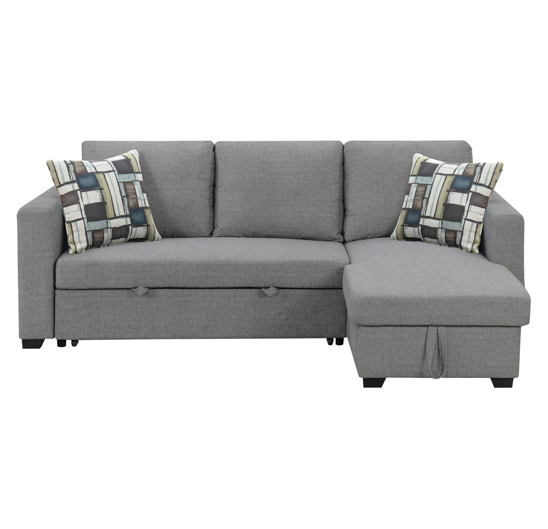 Hendrick 88.6" Wide Reversible Sleeper Sofa & Chaise Hashtag Home Fabric: Fossil Gray