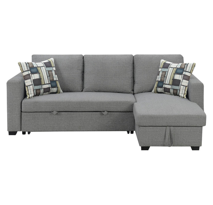 Hendrick 88.6" Wide Reversible Sleeper Sofa & Chaise Hashtag Home Fabric: Fossil Gray