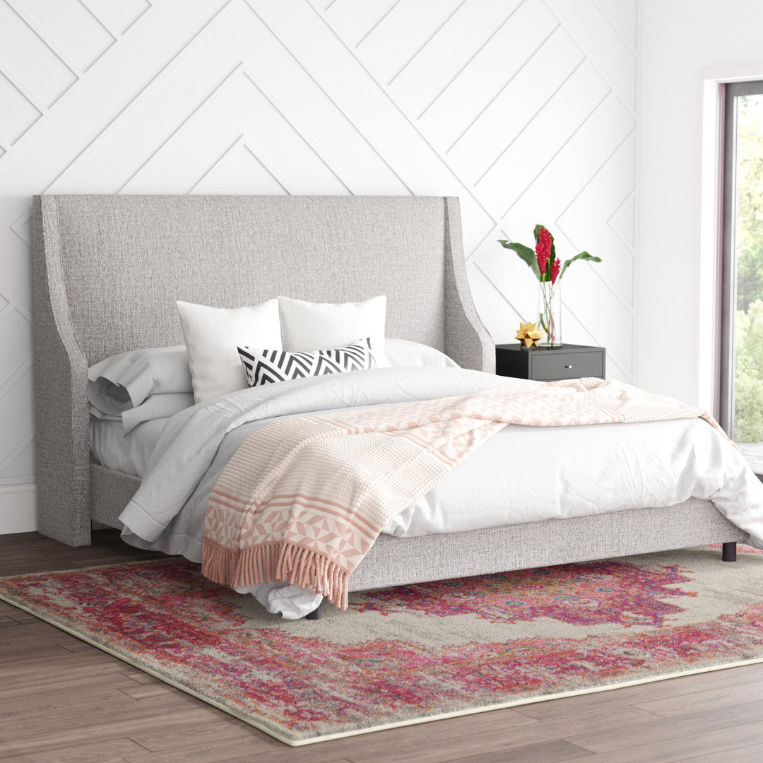 Bernadine Upholstered Low Profile Standard Bed Mercury Row® Color: Classic Linen Linen Size: Twin