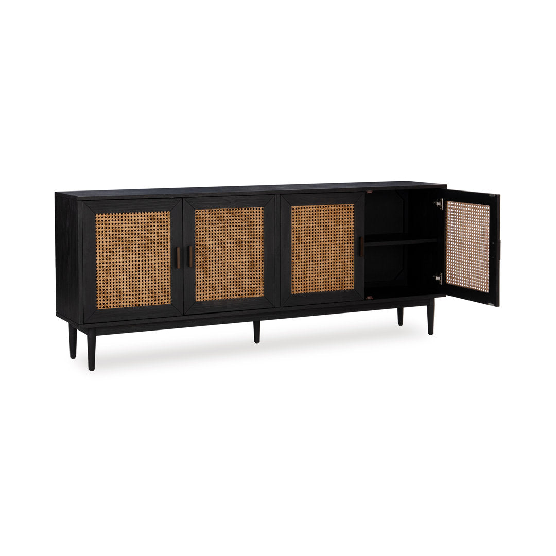 Genie Solid Wood 4 - Door Sideboard Joss & Main Color: Black