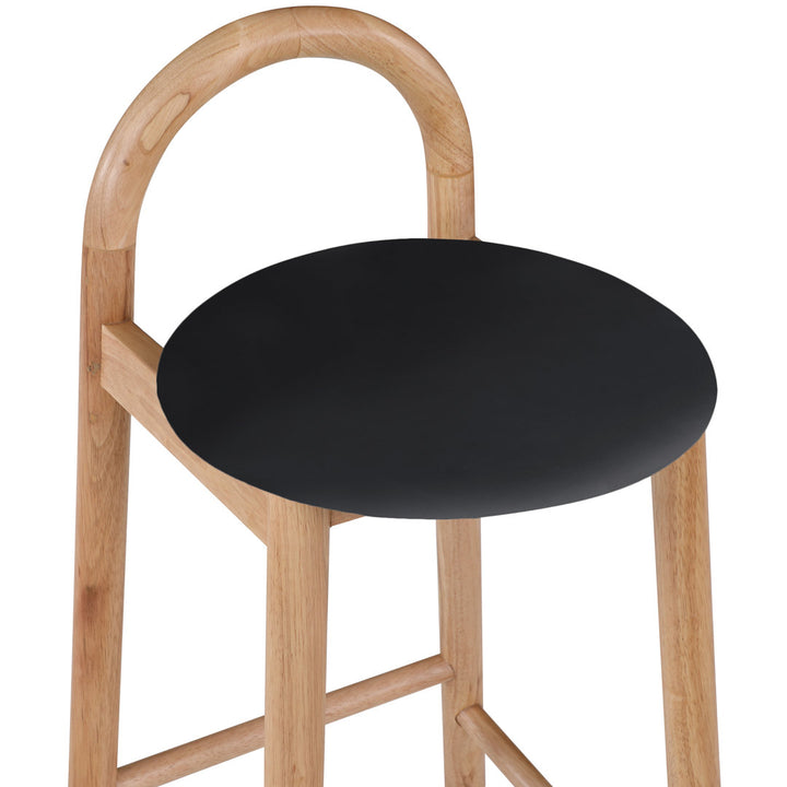 Bartolomea 27" Counter Bar Stool Latitude Run® Seat Color: Black, Frame Color: Natural