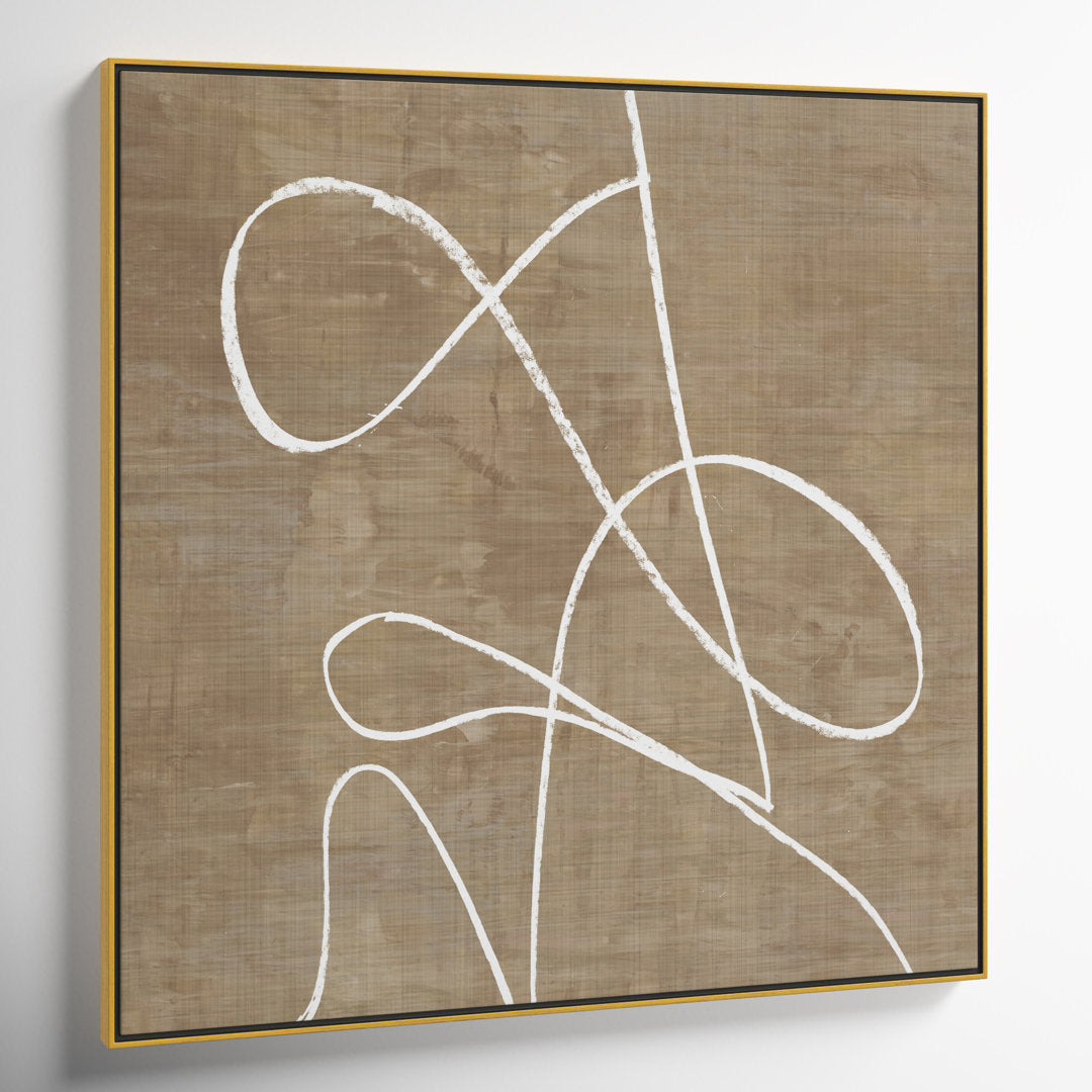 Swooping Lines - Floater Frame Painting on Canvas Joss & Main Size: 46.5" H x 46.5" W x 2" D Format: Gold