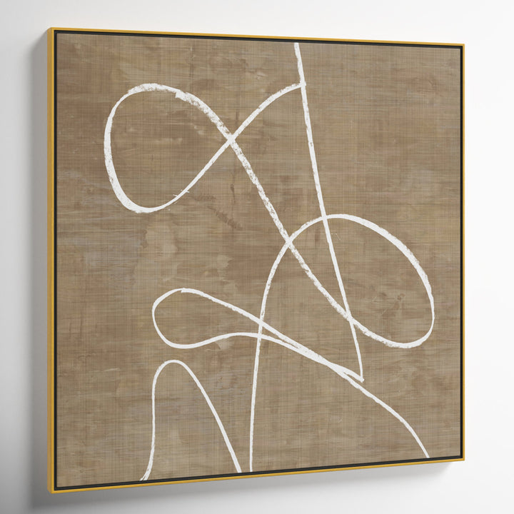 Swooping Lines - Floater Frame Painting on Canvas Joss & Main Size: 46.5" H x 46.5" W x 2" D Format: Gold
