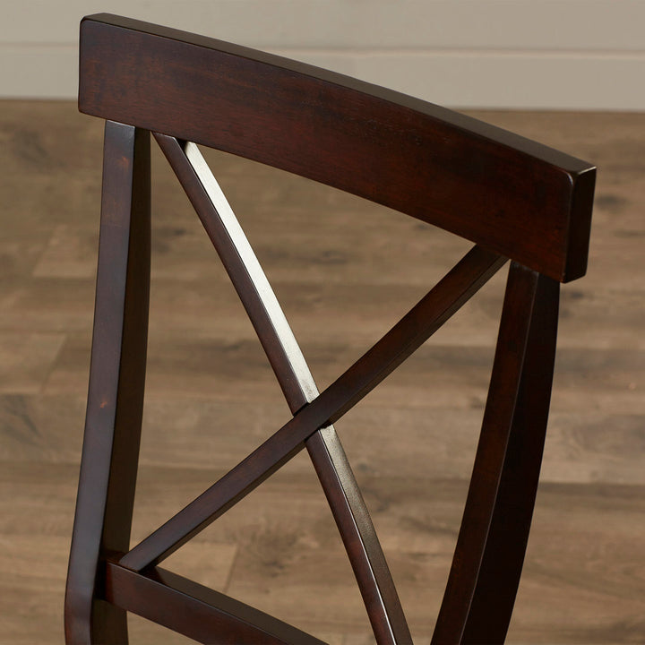 Solid Wood Cross Back Side Chair (Set of 2) August Grove® Color: Rich Mocha