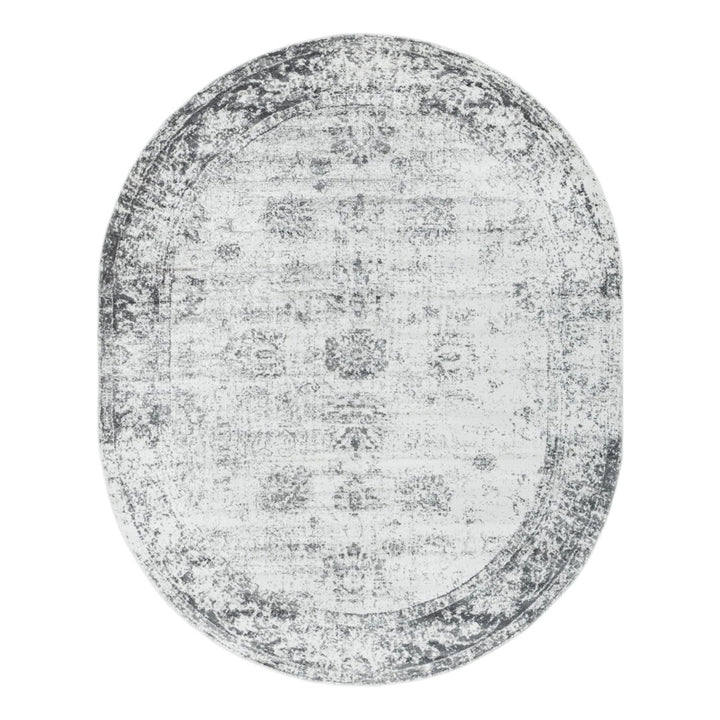 Brandt Floral Gray Area Rug Mistana™ Rug Size: Oval 8' x 10'