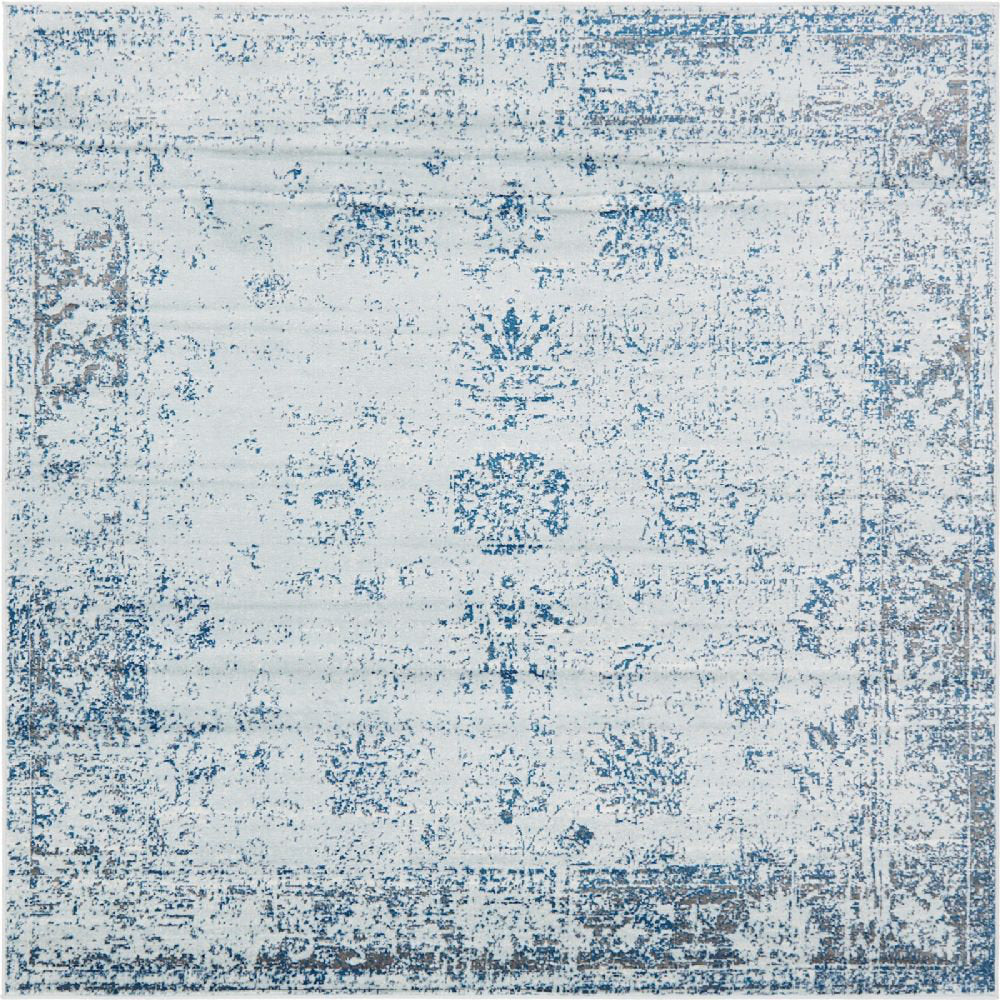 Brandt Abstract Light Blue/Navy Area Rug Mistana™ Rug Size: Square 8'