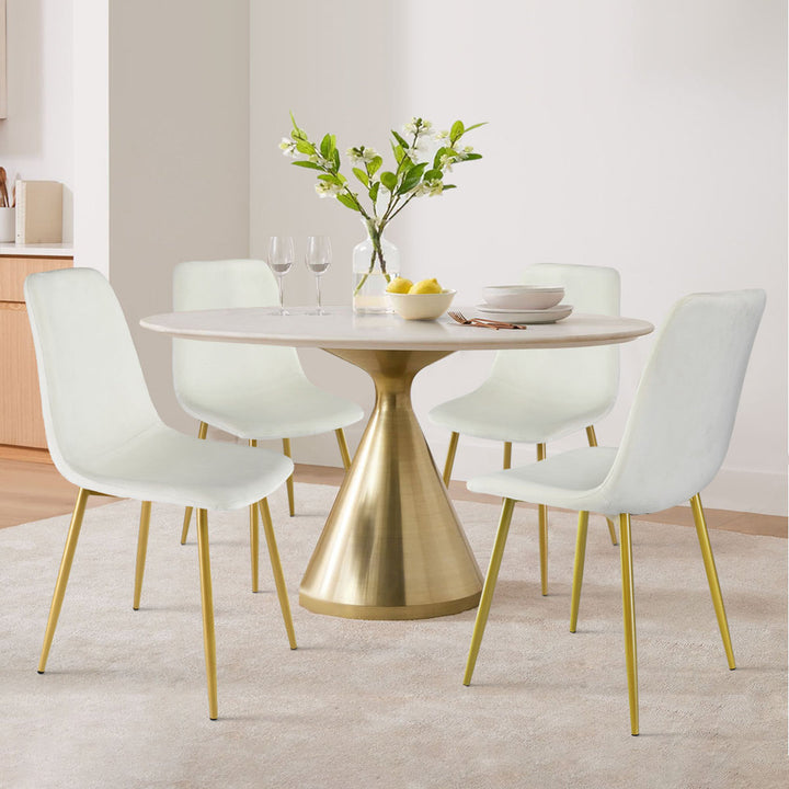 Heffron Velvet Upholstered Side Chair (Set of 4) Zipcode Design™ Upholstery Color: Beige