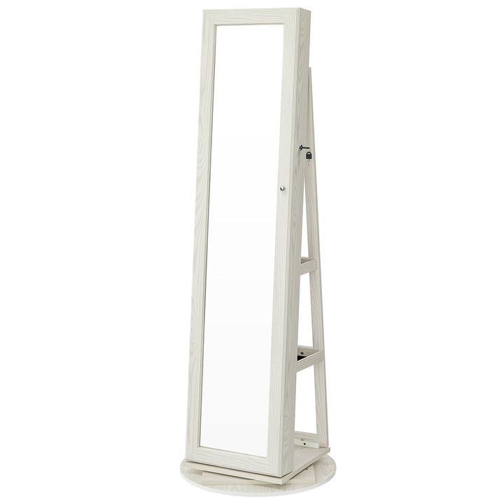 Quakertown Jewelry Armoire with Mirror Ebern Designs Color: White/Light Gray