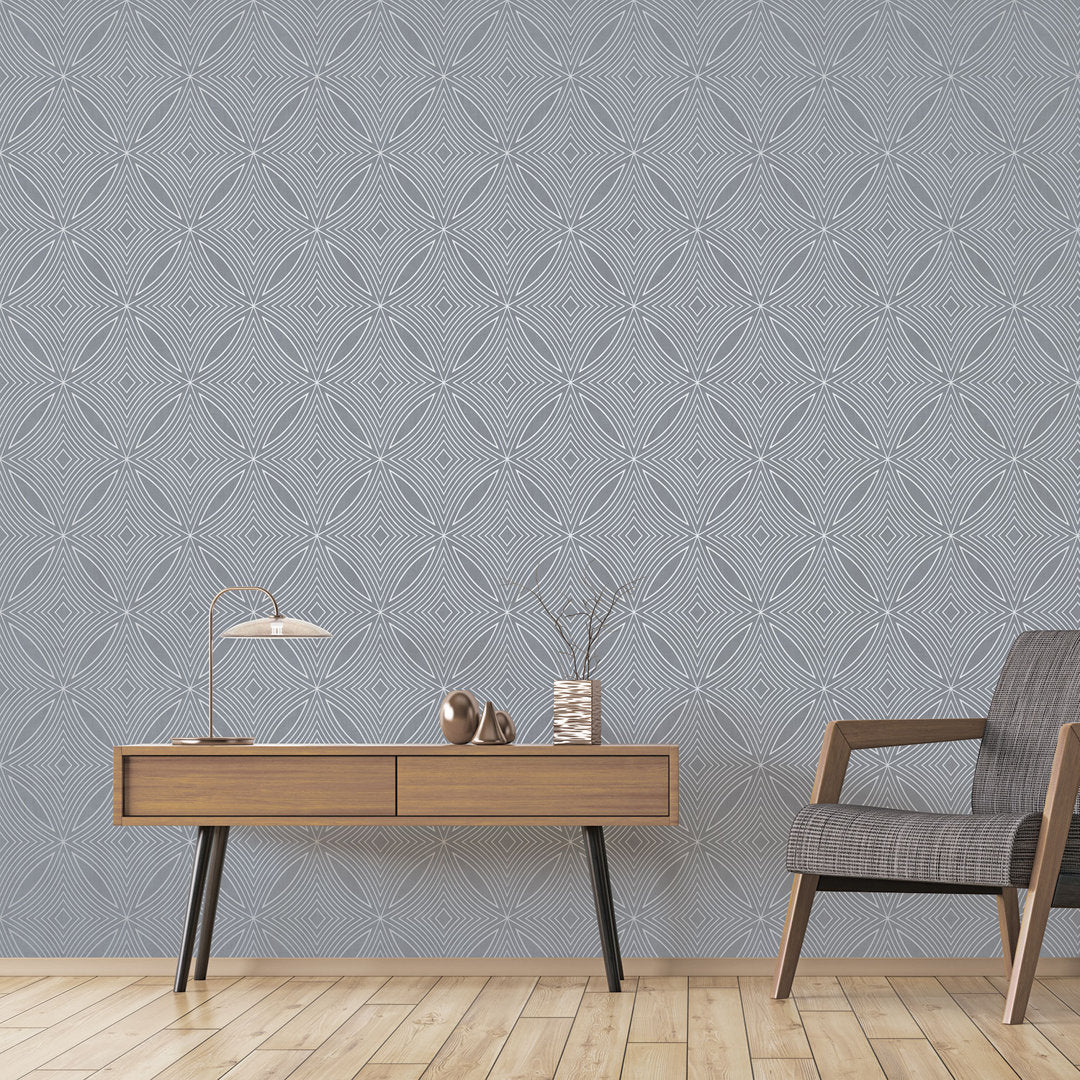 Special FX 2 Glitter Kaleidoscope Design Wallpaper Roll Galerie Wallcoverings Color: Blue/Silver