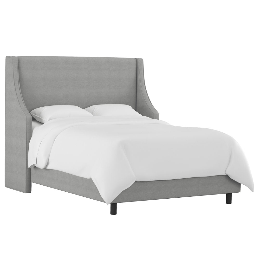 Bernadine Upholstered Low Profile Standard Bed Mercury Row® Color: Classic Gray Linen Size: Full/Double