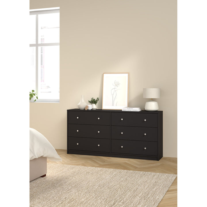 Guilford 6 Drawer 56.34" W Double Dresser Wade Logan® Color: Black