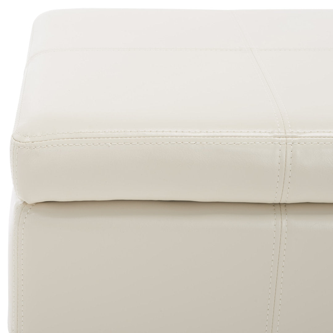 Maiden Upholstered Flip Top Storage Bench Latitude Run® Color: Flat Cream Faux Leather