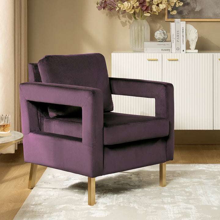 Clayne Velvet Armchair Etta Avenue™ Fabric: Purple Velvet