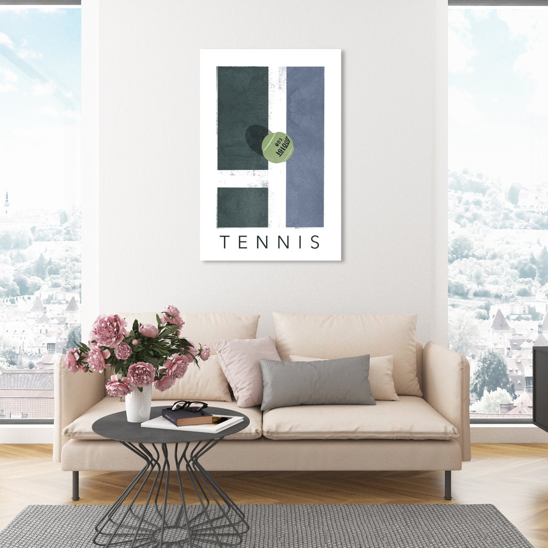 Green Tennis - Graphic Art on Canvas Oliver Gal Prints Size: 45" H x 30" W Format: Wrapped Canvas