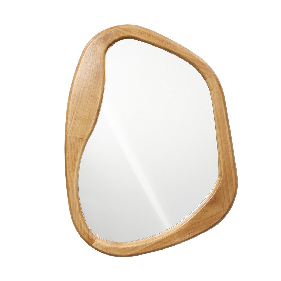 Asymmetrical Pine Wood Frame Wall Mirror Wade Logan®
