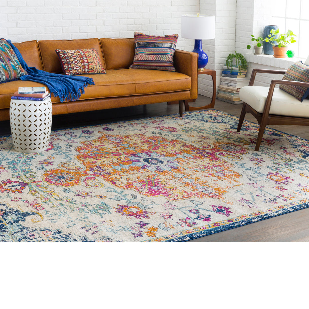 Hillsby Oriental Blue/Orange Area Rug Mistana™ Rug Size: Rectangle 9' x 12'6"