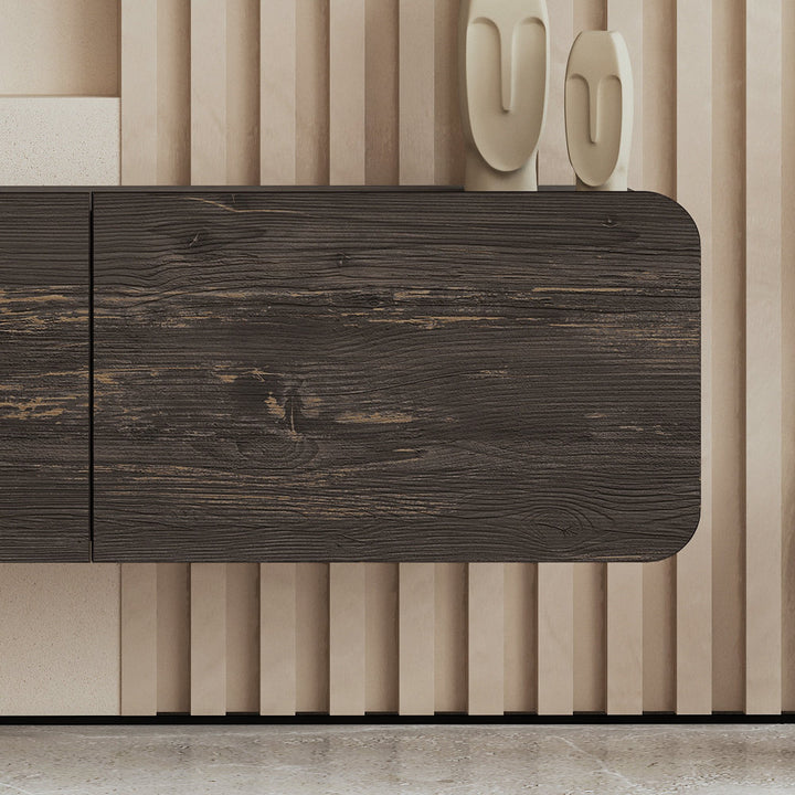 Callysta Floating TV Stand Up to 78" TV's Wall Mounted Media Console Millwood Pines Color: Distressed Black