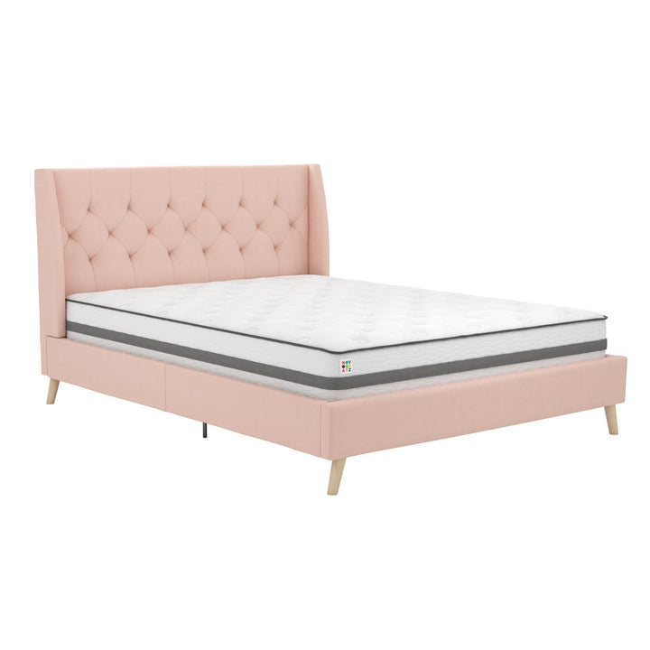 Her Majesty Tufted Upholstered Low Profile Platform Bed Novogratz Color: Pink Size: Full