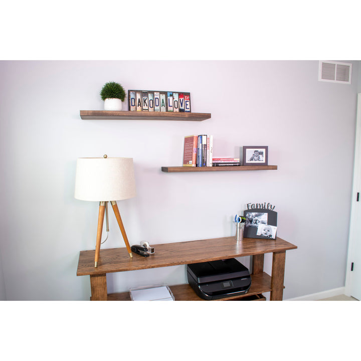 Bridgecliff 2 Piece Poplar Solid Wood Floating Shelf (Set of 2) Rosalind Wheeler Size: 1.38" H x 36" W x 10" D Finish: Espresso
