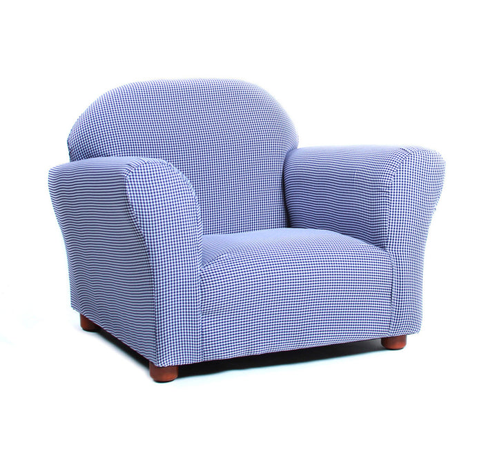 Weybridge Kid's Club Chair Gingham Pattern Gemma Violet Color: Navy