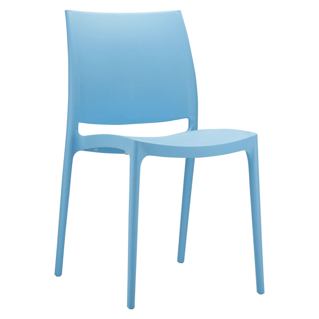 Burt Stacking Patio Dining Side Chair (Set of 2) AllModern Color: Light Blue