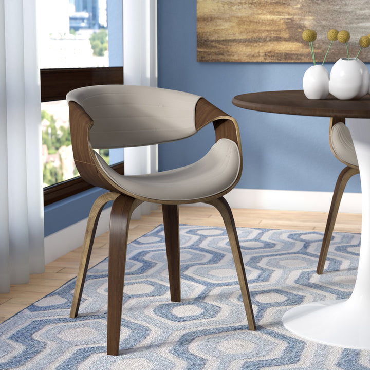 Tejeda Upholstered Arm Chair Mercury Row® Leg Color: Walnut, Upholstery Color: Gray