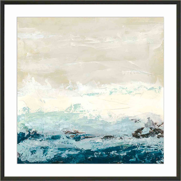 Coastal Currents I by June Erica Vess - Picture Frame Painting Wade Logan® Frame Color: Natural Size: 24"H x 36"W