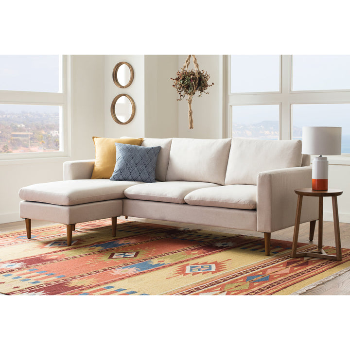 Jeni 87" Wide Reversible Sofa and Chaise AllModern Body Fabric: Oatmeal