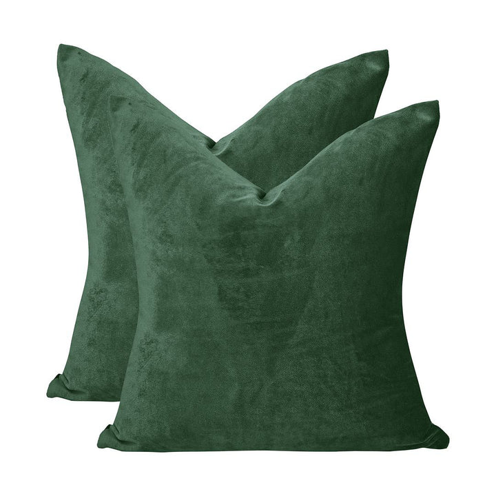 Velvet Throw Square Pillow Cover (Set of 2) Lilijan Home & Curtain Color: 32 Bottle Green Size: 20" x 20"