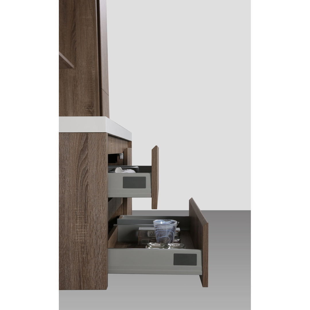 Ayeasha 42" Wall-Mounted Single Bathroom Vanity Set Ivy Bronx Base Finish: Rosewood