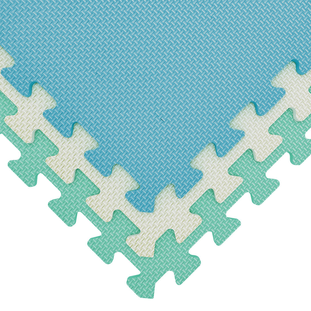 Interlocking Foam Playmat (Set of 18) LAITIMIA Color: Blue/White/Green