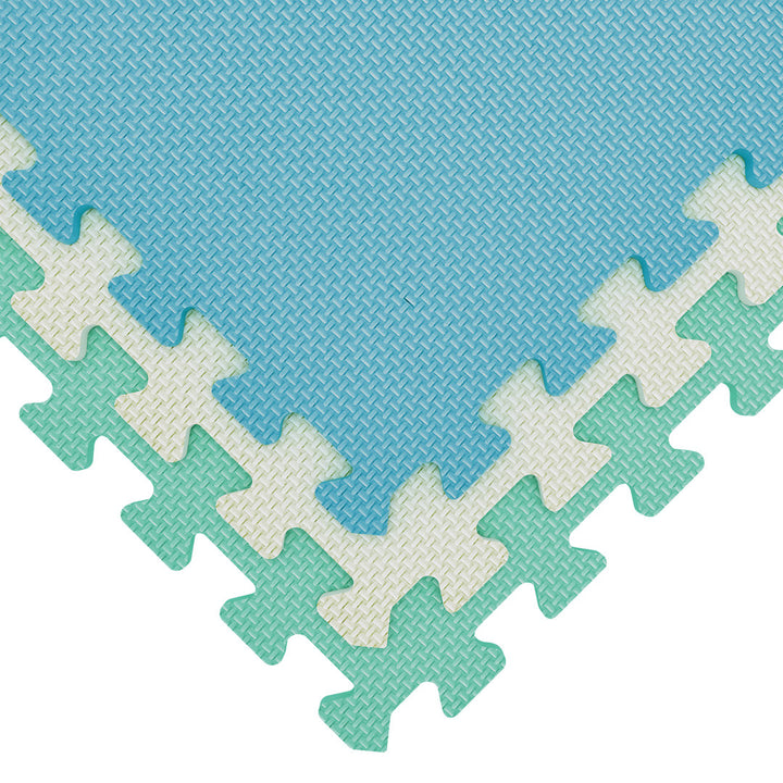 Interlocking Foam Playmat (Set of 18) LAITIMIA Color: Blue/White/Green