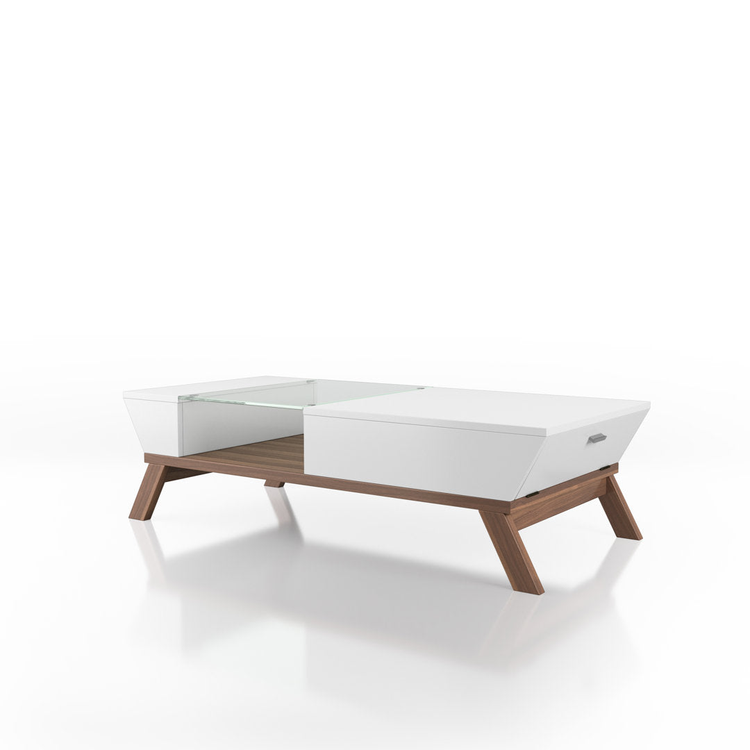 Soto 4 Legs Coffee Table with Storage Mercury Row® Color: White