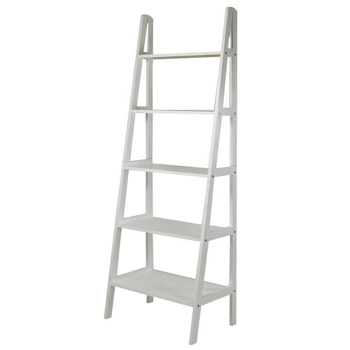 Natrona 72.5" H x 25.25" W Solid Wood Ladder Bookcase Zipcode Design™ Color: White