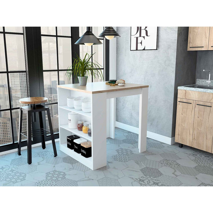 Tanna 36" Kitchen Counter Island Red Barrel Studio® Base Finish: White