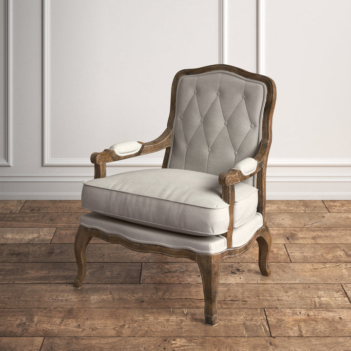 Adalee 29" Wide Tufted Linen Armchair Sand & Stable™ Upholstery Color: Muslin Beige