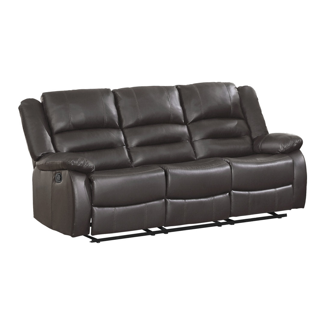 Jianyu 82" Faux Leather Pillow Top Arm Reclining Sofa Red Barrel Studio® Fabric: Brown Faux Leather