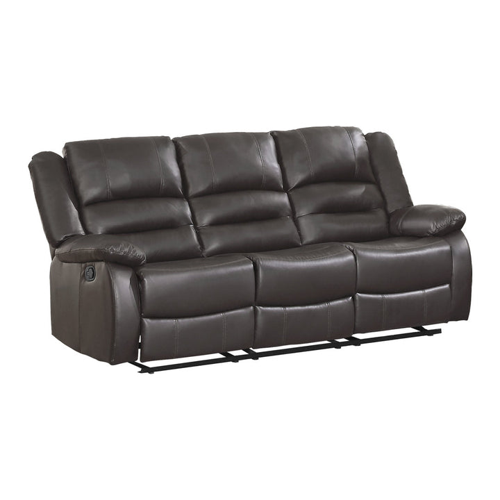 Jianyu 82" Faux Leather Pillow Top Arm Reclining Sofa Red Barrel Studio® Fabric: Brown Faux Leather