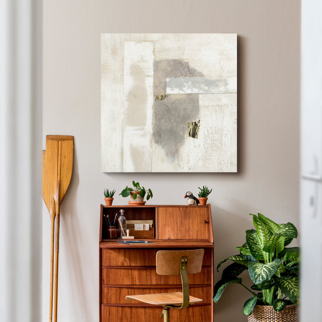 Neutral Gold I' - Wrapped Canvas Print Mercer41 Size: 16" H x 16" W x 1" D