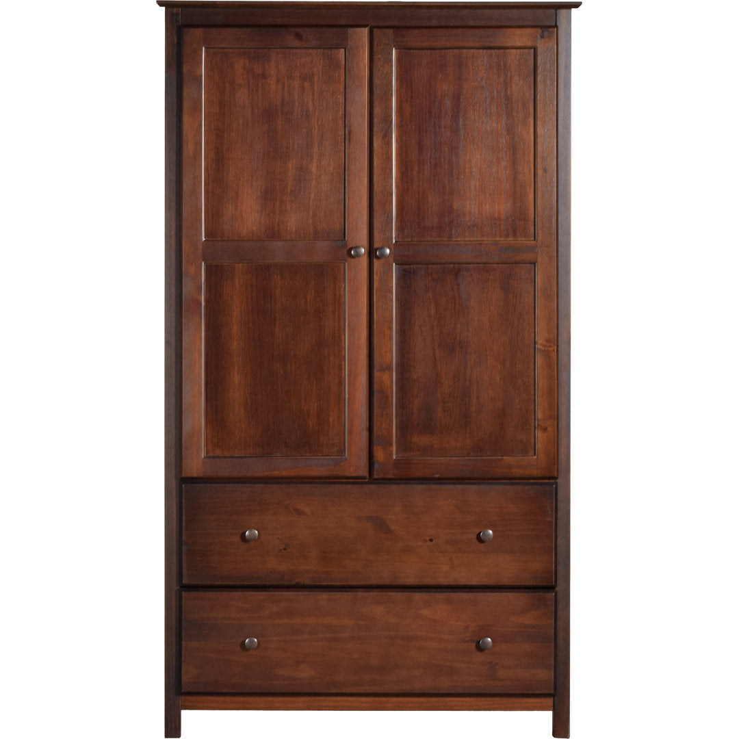 Shaker Wardrobe Armoire Grain Wood Furniture Color: Cherry